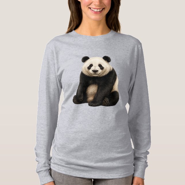 Camiseta com Amuleto de Panda Realista (Frente)