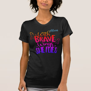 Camiseta Com Asas Corajosas Feminino