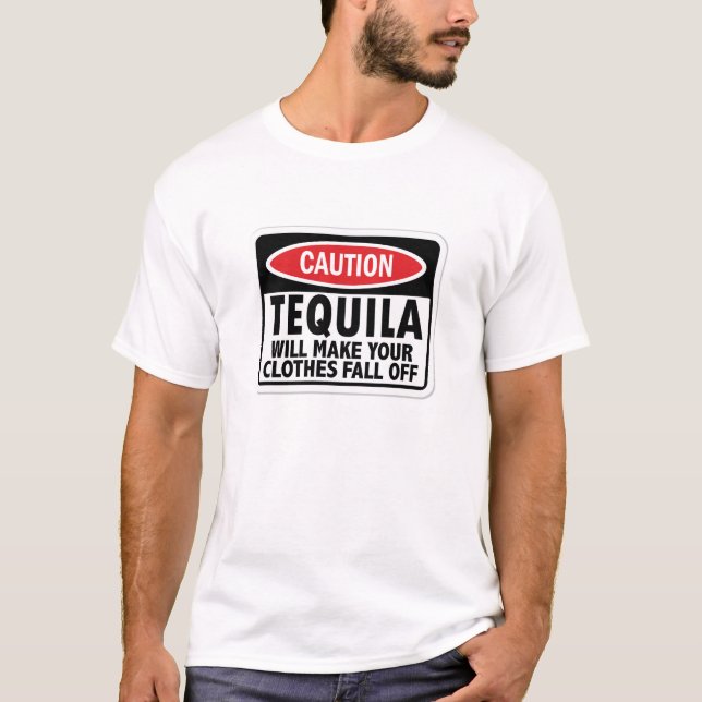 Camiseta com aviso de precaução para Tequila Vinta (Frente)