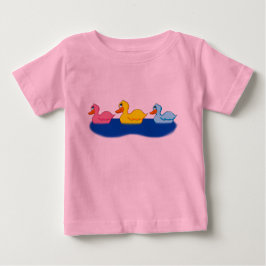 Camiseta com Babado de Três Patos para Criança
