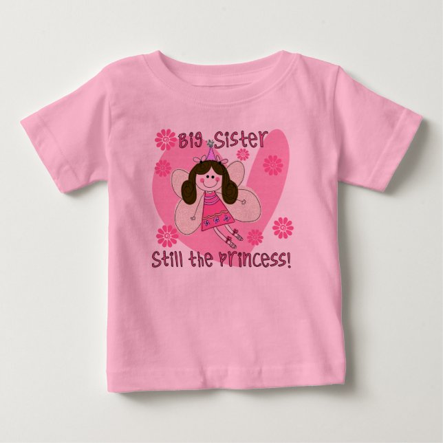 Camiseta com Babado para Crianças Pequenas da Irmã (Frente)