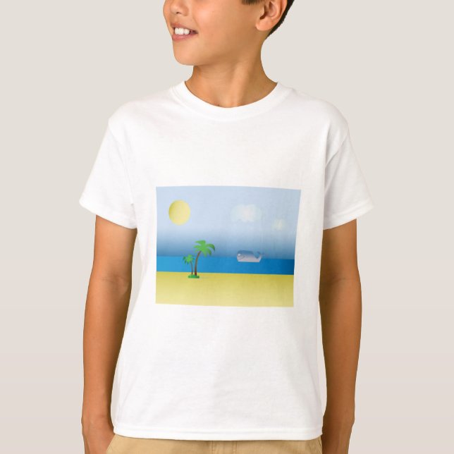 Camiseta com baleia de desenho animado (Frente)