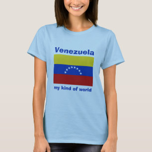Camiseta com Bandeira da Venezuela + Mapa + Texto