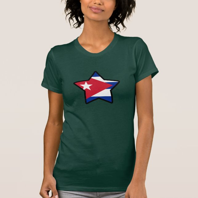 Camiseta com bandeira de Cuba (Frente)