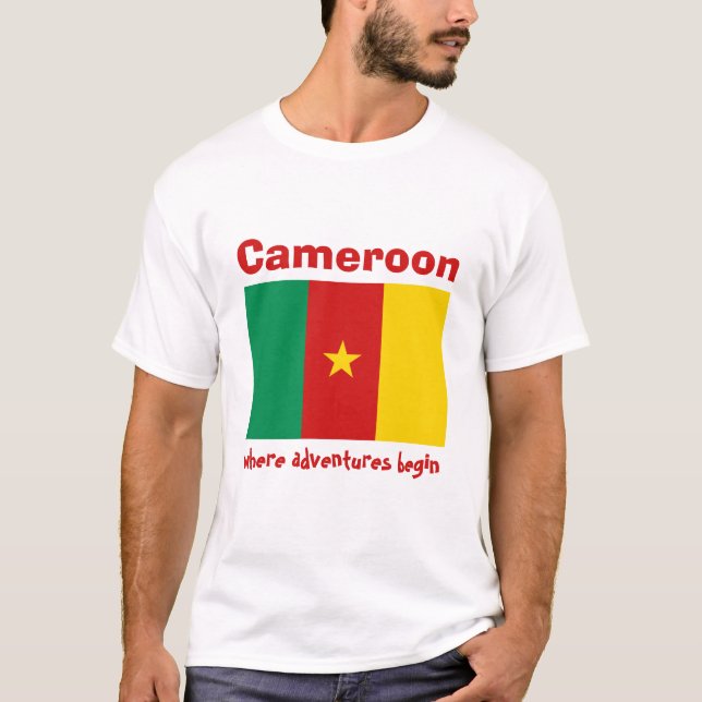 Camiseta com Bandeira do Camarão + Mapa + Texto (Frente)