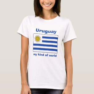 Camiseta com Bandeira do Uruguai + Mapa + Texto