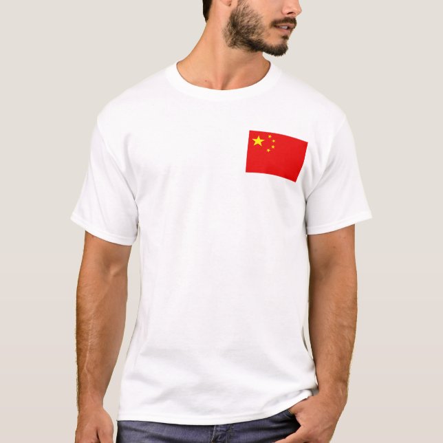 Camiseta com Bandeira e Mapa da China (Frente)