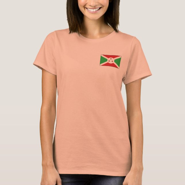 Camiseta com Bandeira e Mapa do Burundi (Frente)