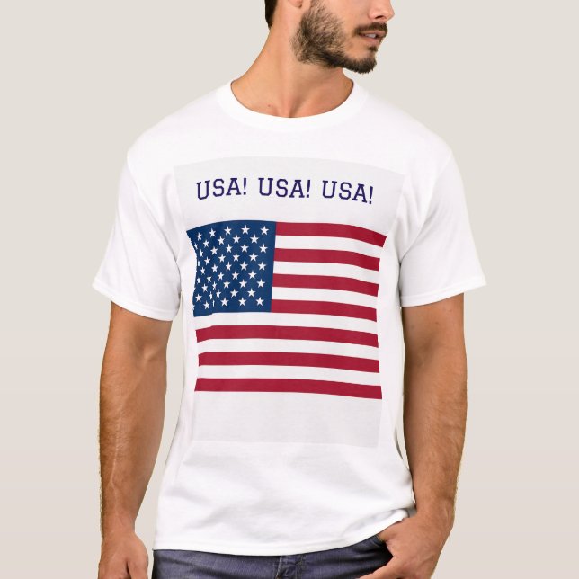 Camiseta com bandeiras dos EUA e do Reino Unido (Frente)