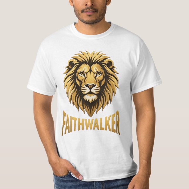 Camiseta com Cabeça de Leão Dourada (Frente)