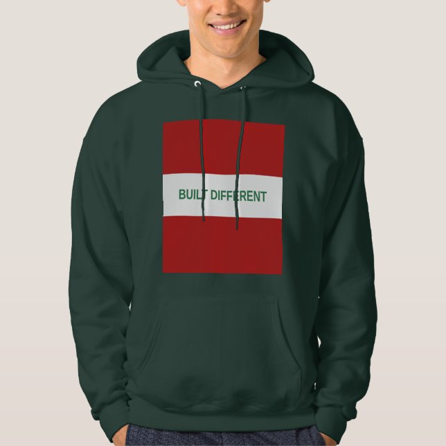 Camiseta com Capuz Built Different Logotipo Caixa  (Frente)