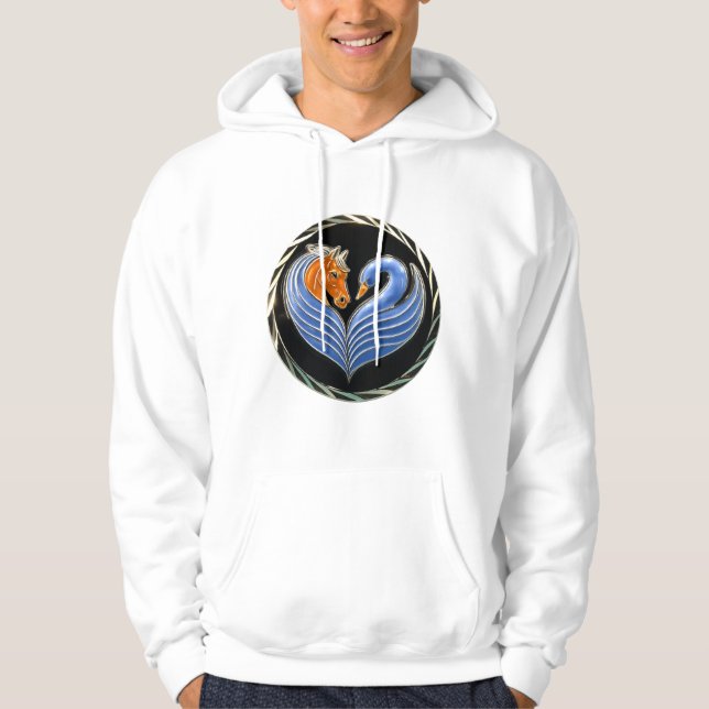 Camiseta com capuz - Corações em disparada e fonte (Frente)