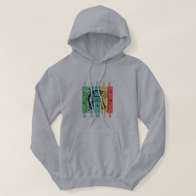 Camiseta com Capuz de Jogos Retrô  (Frente do Design)