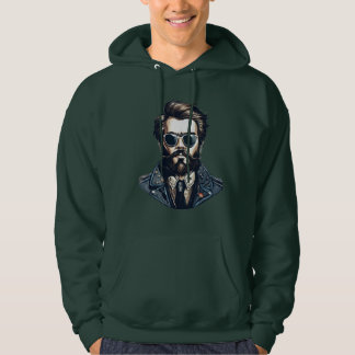 Camiseta com Capuz Gráfica de Rosto Masculino – Ou