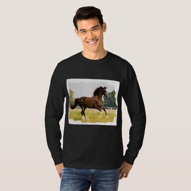 Camiseta com cavalo usando óculos de sol (Frente Completa)