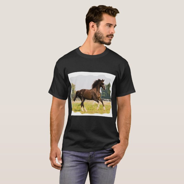 Camiseta Com Cavalo Usando Óculos De Sol (Frente Completa)