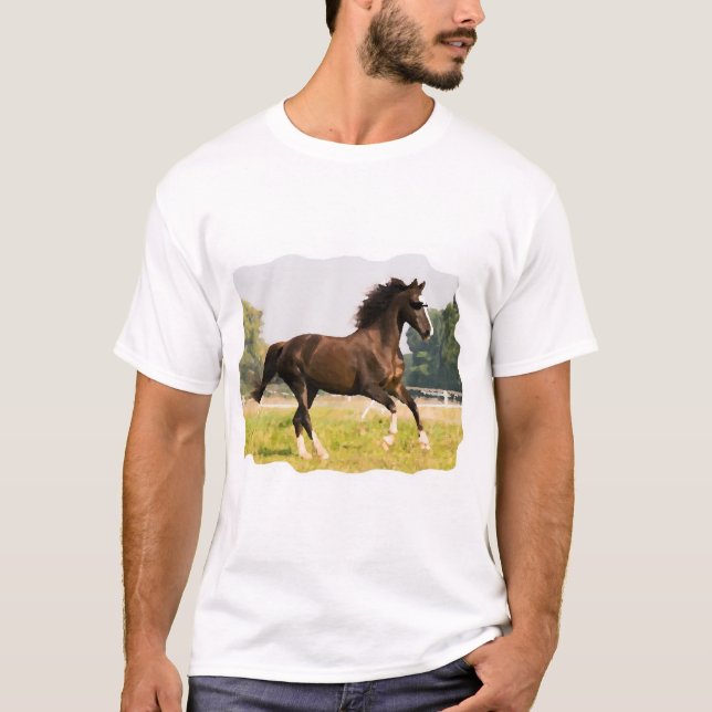 Camiseta Com Cavalo Usando Óculos De Sol (Frente)