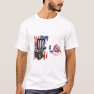 Camiseta com Chapéu do Tio Sam Caveira do Dia 4 de