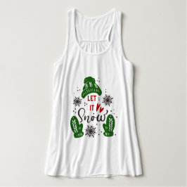 Camiseta com Citação de Natal Trendy Let It Snow