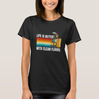 Camiseta Com Citação De Pavimentos Limpos Para Um Depositár