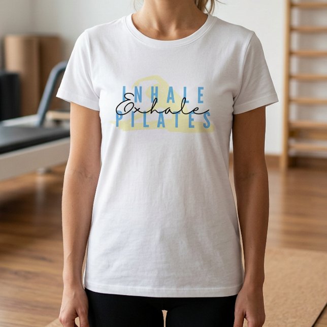Camiseta com Citação de Pilates Inhale Exhale (Inhale Exhale Pilates Quote Tshirt)