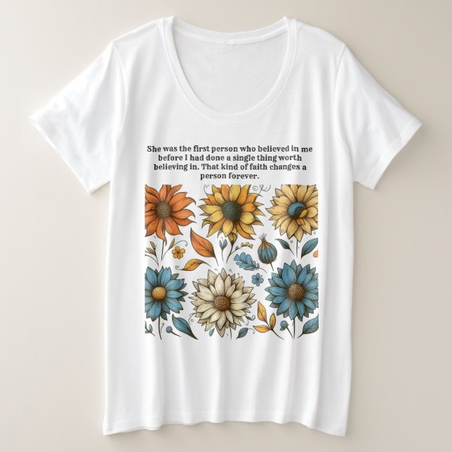 Camiseta com Citação do Dia das Mães Girassol (Frente do Design)