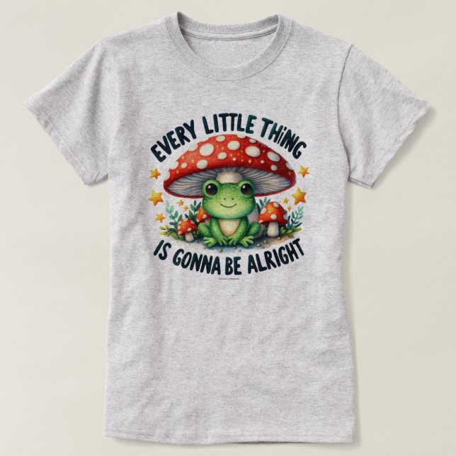 Camiseta com Citação Gráfica de Sapo Fofo Vai Fica (Frente do Design)