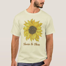 Camiseta com Citação Inspiradora de Girassol 'Esco