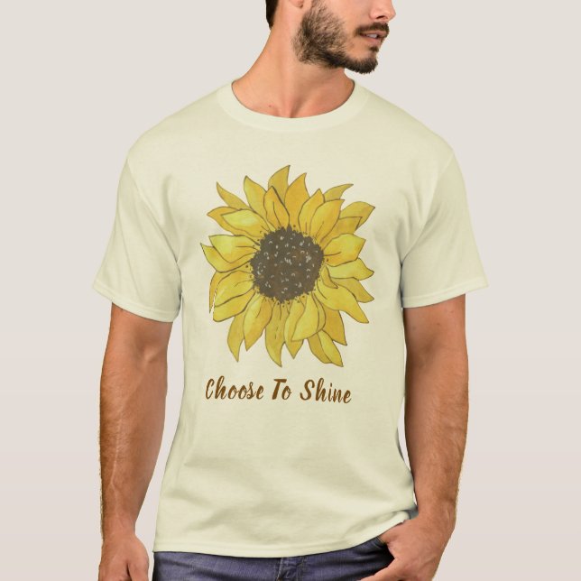 Camiseta com Citação Inspiradora de Girassol 'Esco (Frente)