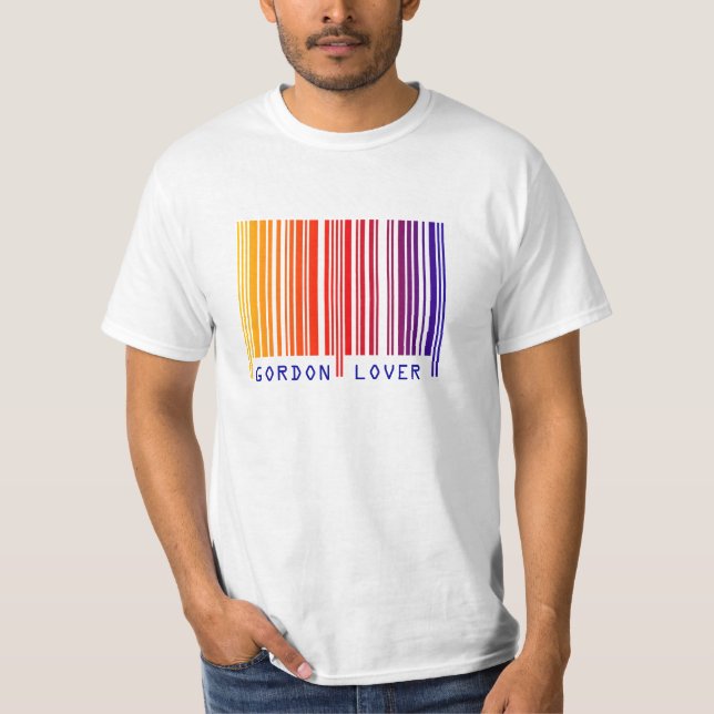 Camiseta com Código de Barras Colorido "GORDON LOV (Frente)