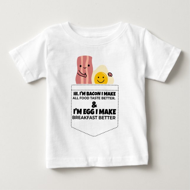 Camiseta com conversação de bacon e ovo (Frente)