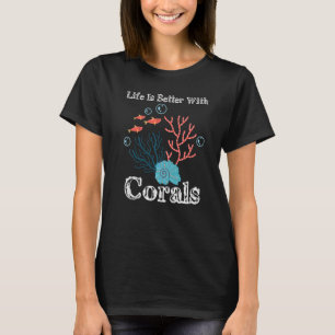 Camiseta Com corais Recifes de Coral Oceânico Aquário