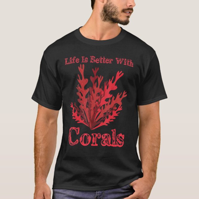 Camiseta Com corais Recifes de Coral Oceânico Aquário (Frente)