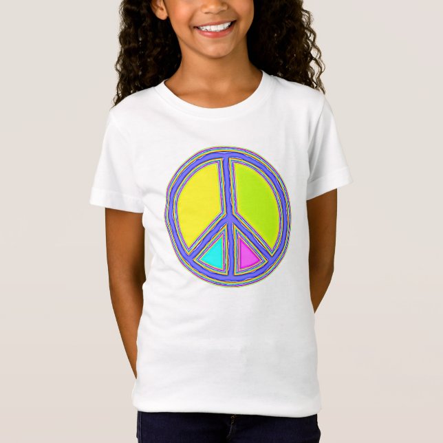 Camiseta Com Cores Preenchidas Sinal de PAZ 1 (Frente)