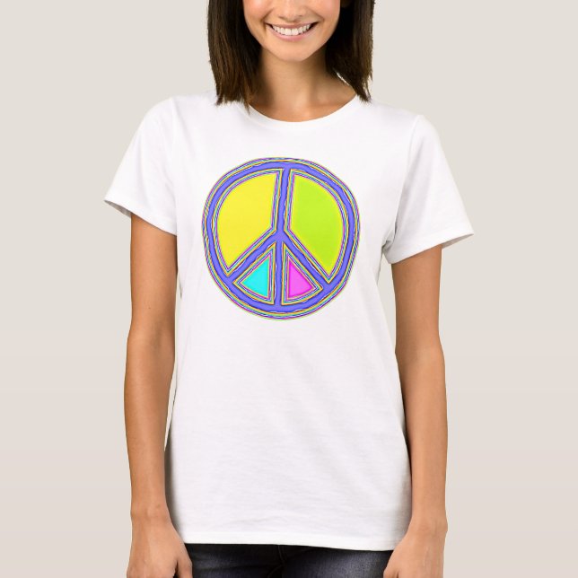 Camiseta Com Cores Preenchidas Sinal de PAZ 1 (Frente)
