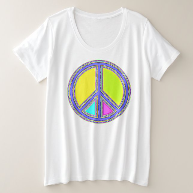 Camiseta Com Cores Preenchidas Sinal de PAZ 1 (Frente do Design)