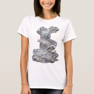 Camiseta com declaração de ARTE ABSTRATA prateada