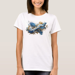 Camiseta com declaração de ARTE ABSTRATA Witty Blu