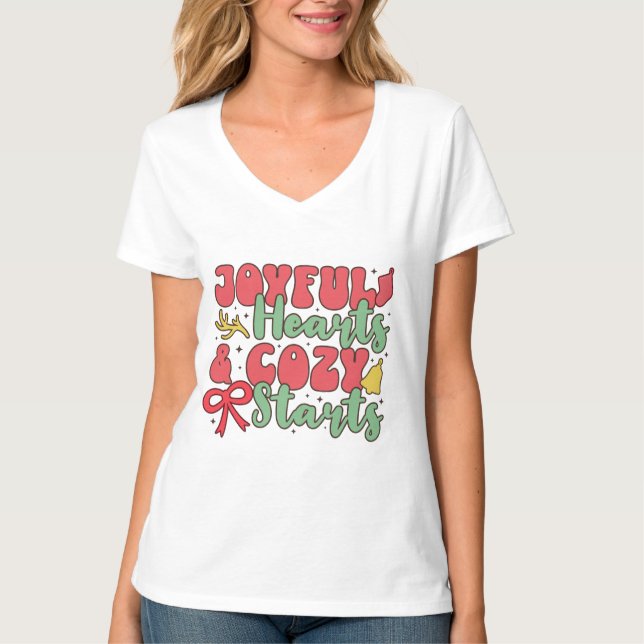 Camiseta com decote em V (Frente)