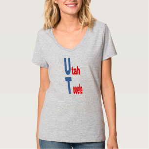 Camiseta com decote em V feminina TOURISMO DE UTAH