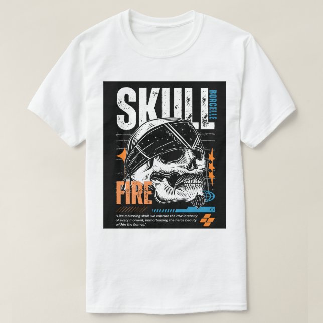 Camiseta com Desenho de Caveira Edgy (Frente do Design)
