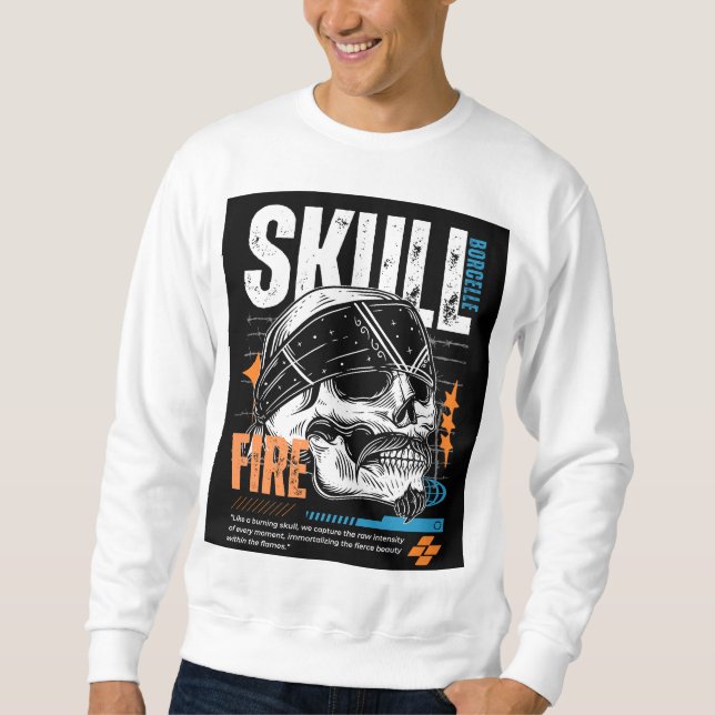 Camiseta com Desenho de Caveira Edgy (Frente)