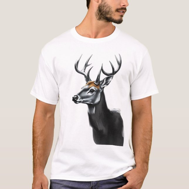camiseta com desenho de cervo 5 (Frente)