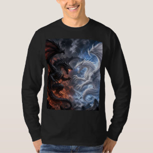 Camiseta com desenho de dragão manga comprida