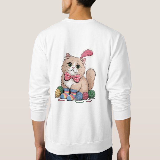 Camiseta com Desenho de Gato Engraçado | Presente  (Verso)