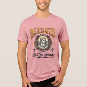 Camiseta com Desenho de Gravura Vintage Cristã Abe