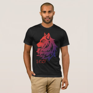 camiseta com desenho de lobo