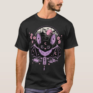 Camiseta com Desenho de Morcego Pastel Goth Primor