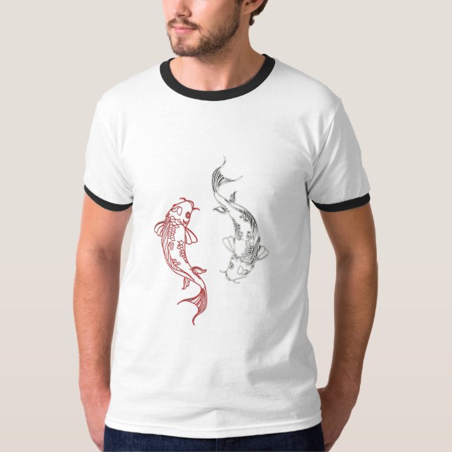 Camiseta com desenho de peixe na cor branca (Frente)