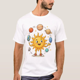 Camiseta com Desenho do Sol Alegre a Fazer Malabar